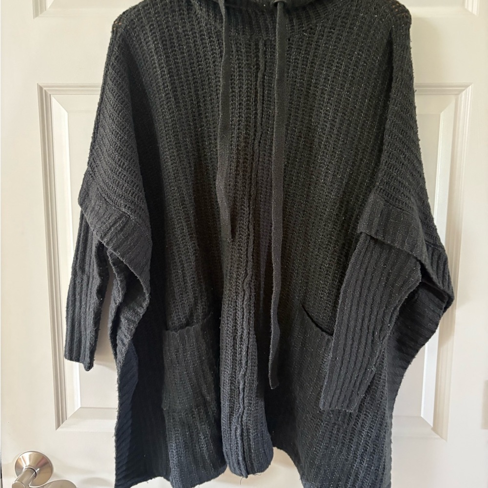 RDI grey Hooded Poncho Sweater